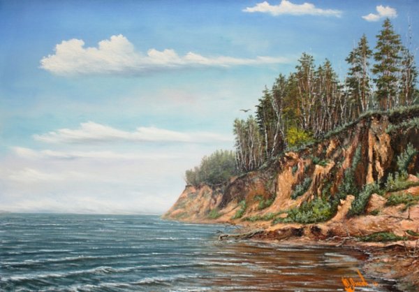 Картины Олег Молчанов пейзаж крутой берег