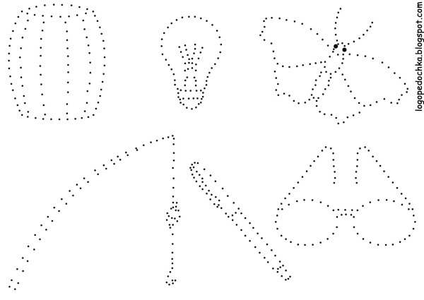 Обводить по точкам для детей
