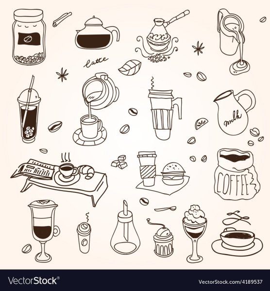 Легкие рисунки на тему кофе