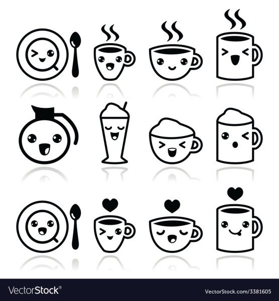 Наклейка кофе черно белая