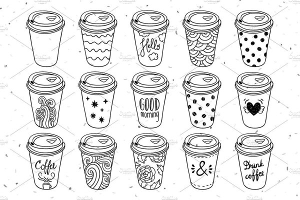 Стаканчик кофе раскраска