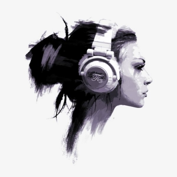 Арт рисунок на тему прослушивание музыки