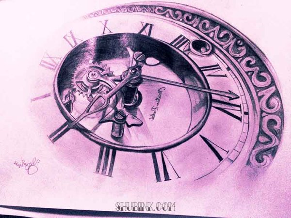 Часы тату эскиз