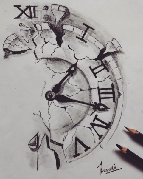 Часы тату эскиз