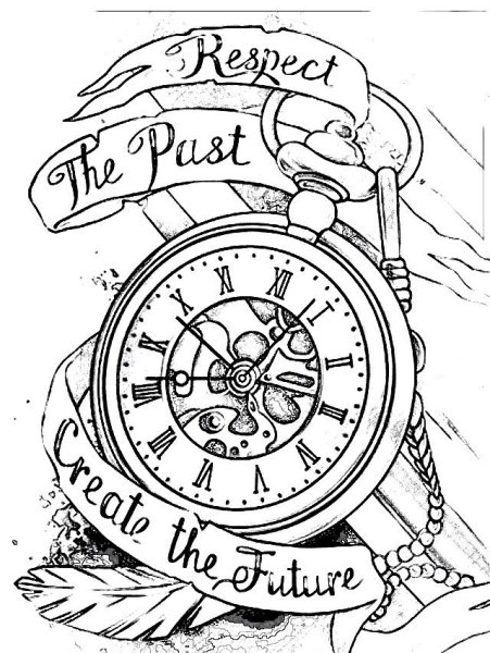 Часы тату эскиз