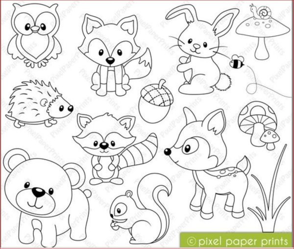 Эскиз животных для детей