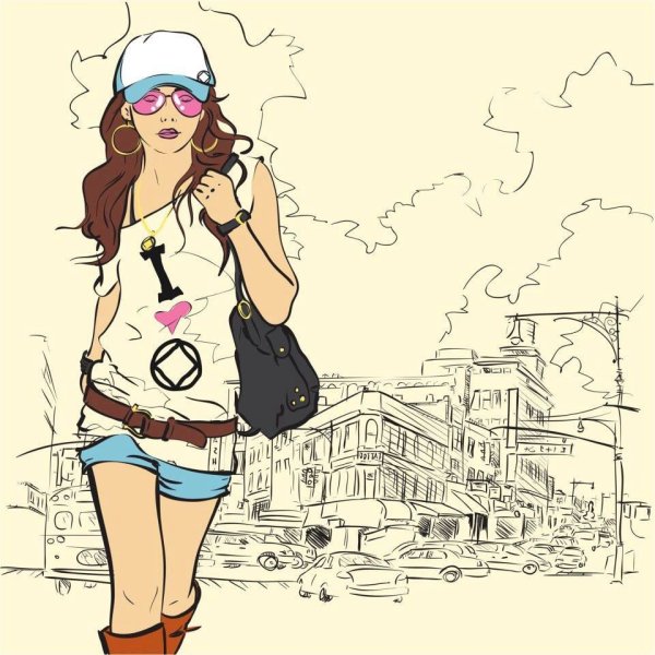 Крутые девушки карандашом