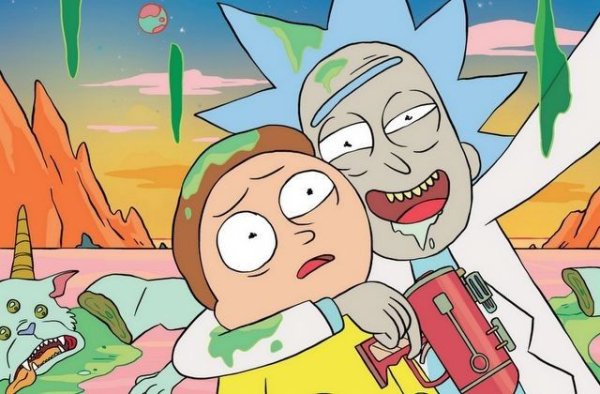 Рик и Морти черно белые