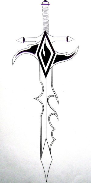Меч с узорами эскиз