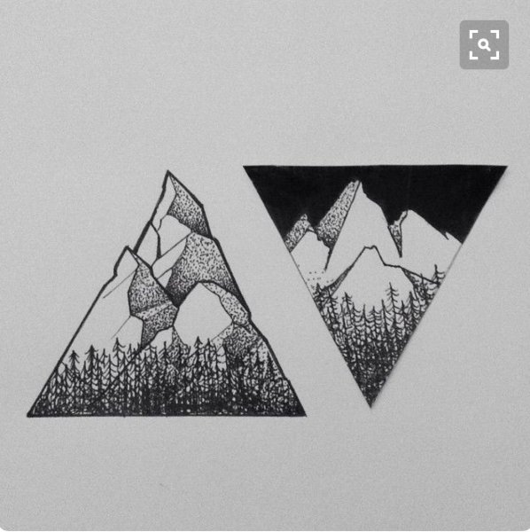 Тату горы в треугольнике