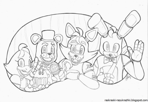 Рисунок Бонни из ФНАФ 9