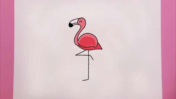 Розовый Фламинго трафарет