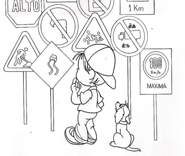 Раскраска знаки дорожного движения для детей