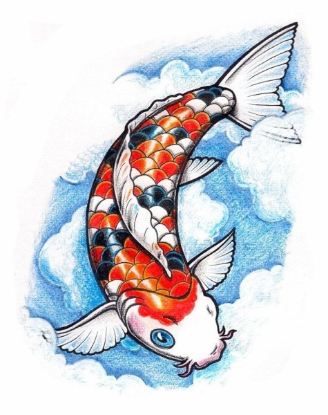 Тату рыбки Карп