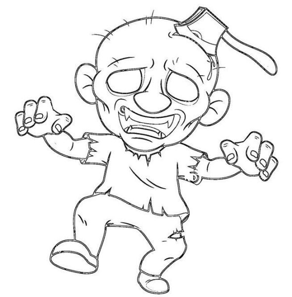 Зомби раскраска страшные