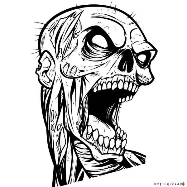 Зомби раскраска для детей
