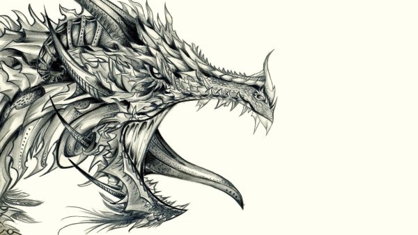 Тату голова дракона