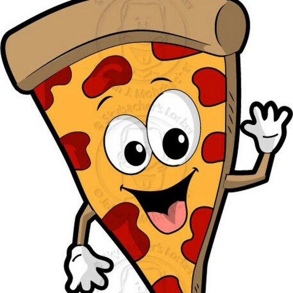 Кусочек пиццы мультяшный