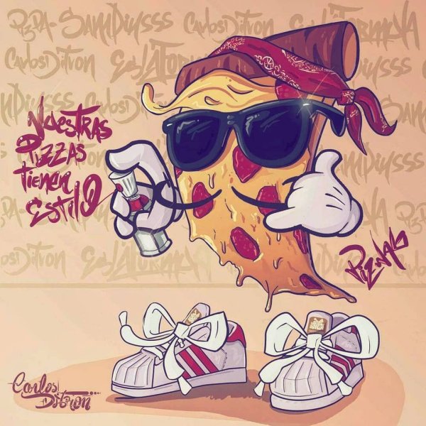 Пицца рисунок граффити