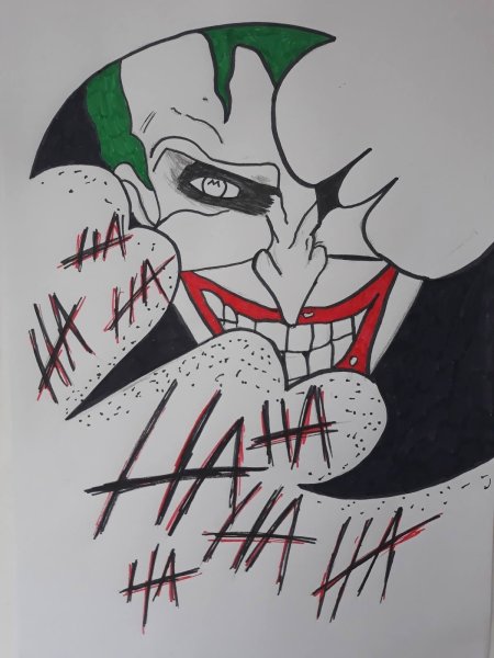 Джокер рисунок карандашом