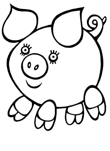 Свинка для срисовки