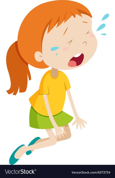 Девочка плачет вектор