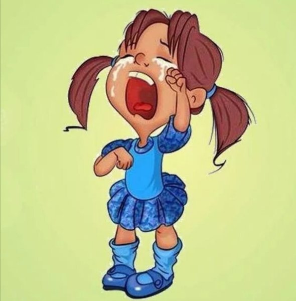 Девочка плачет для детей