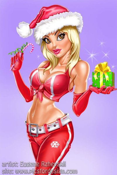 Мультяшные новогодние девушки