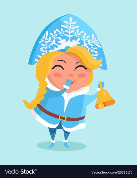 Снегурочка в мультяшном стиле