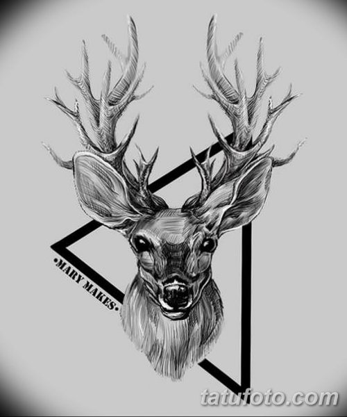 Арт олень тату