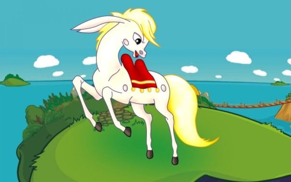 Конек горбунок на прозрачном фоне