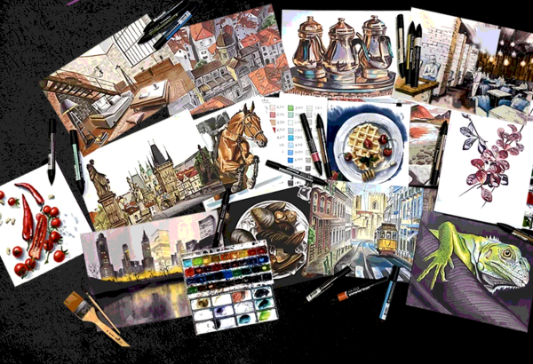 Простые рисунки маркерами