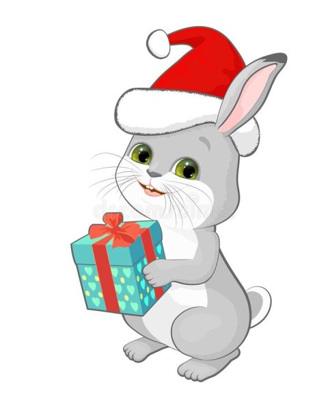 Новогодний кролик раскраска
