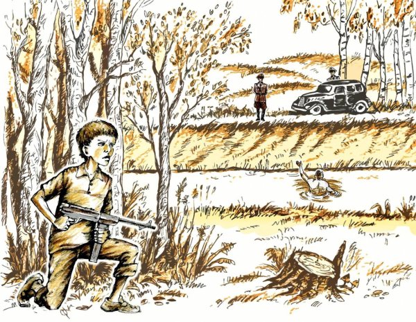 Пионеры-герои художник Сущенко