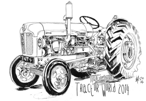 Эскиз тату трактор