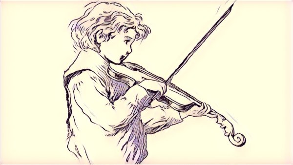 Поза скрипача для рисования