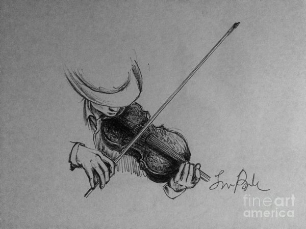 Мальчик со скрипкой карандашом