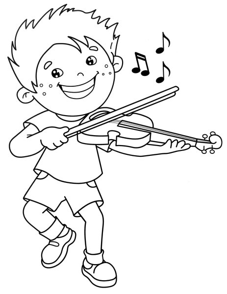 Игра на скрипке раскраска