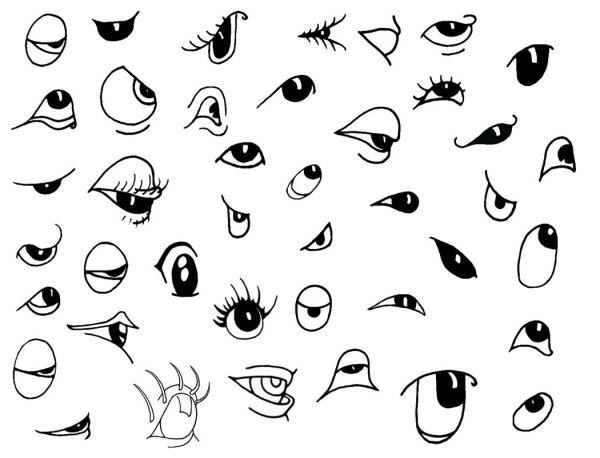 Глаз мультяшный вектор