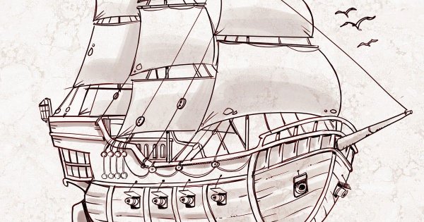 Парусные корабли в графике