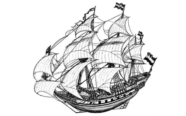 Корабль зарисовка