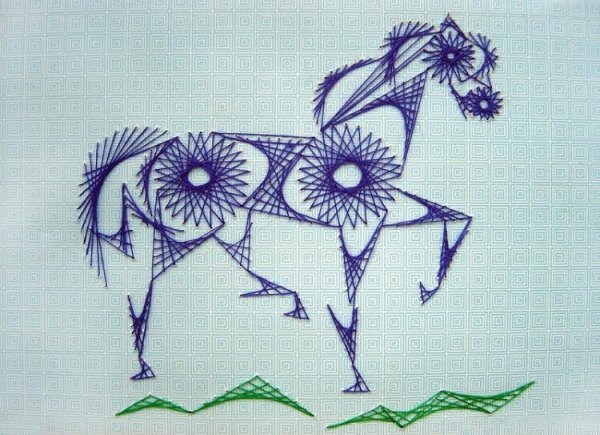 Изонить лошадь