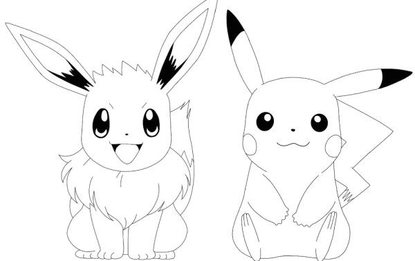 Раскраска Пикачу няшка