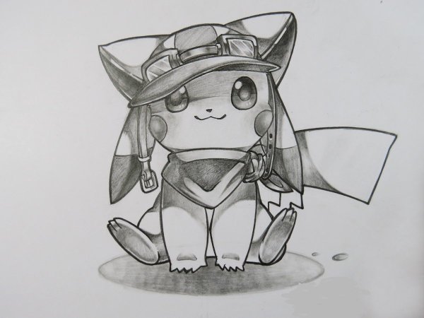 Пикачу для срисовки легкие