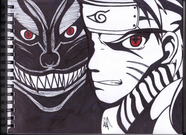 Рисунки Наруто и Саске