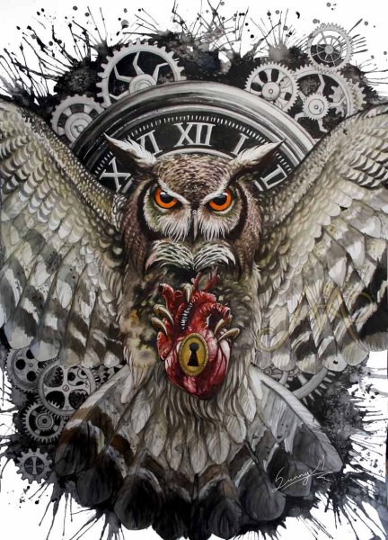 Сова в шлеме