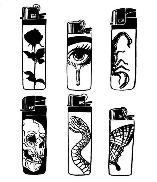 Тату зажигалка