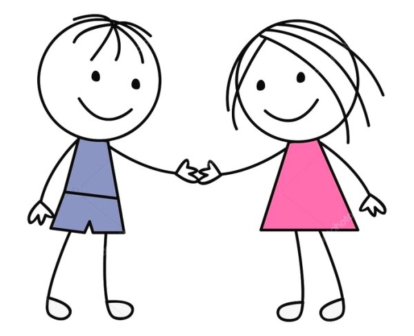 Мальчик и девочка схематично