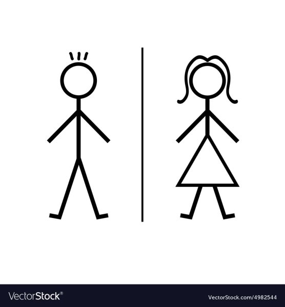 Схематичные мальчик и девочка