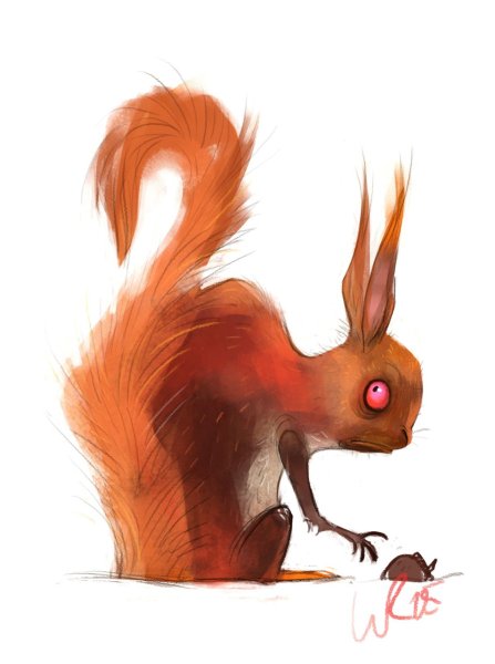 Прикольная белка рисунок